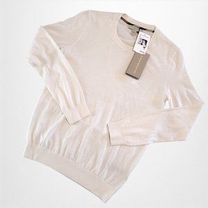 NWT BURBERRY BRIT Ivory Cashmere Sweater Crew Neck Long Sleeve Sz XS